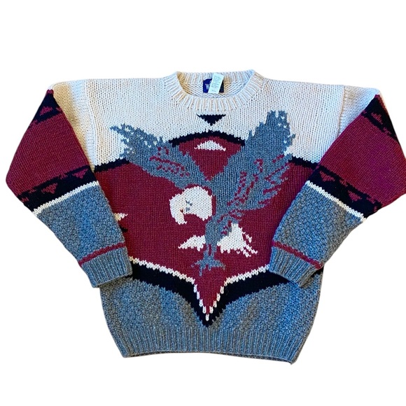 Vintage Woolrich Knit Sweater Eagle Pullover American Western 100% Wool Men’s ML - Picture 1 of 8